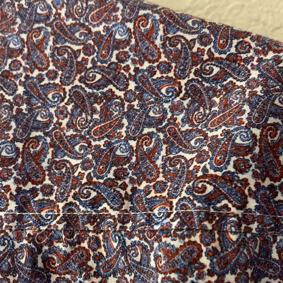 Joseph Abboud Purple Paisley Button Down Shirt Large - Picture 5 of 7